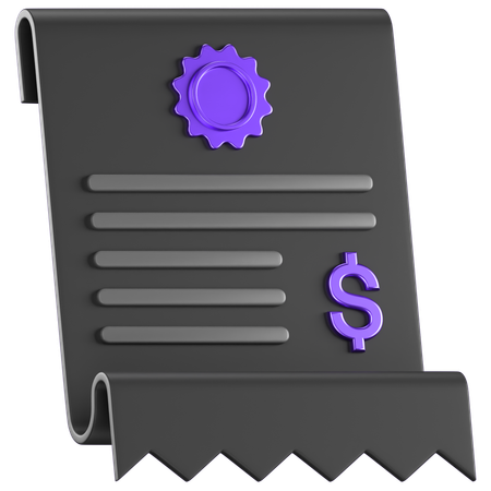 Invoice Receipt  3D Icon