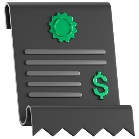 Invoice Receipt  3D Icon