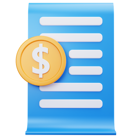 Invoice Receipt  3D Icon