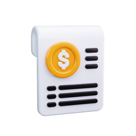 Invoice Receipt  3D Icon