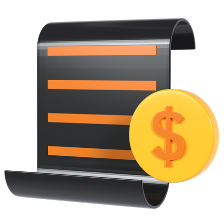 Invoice Receipt  3D Icon