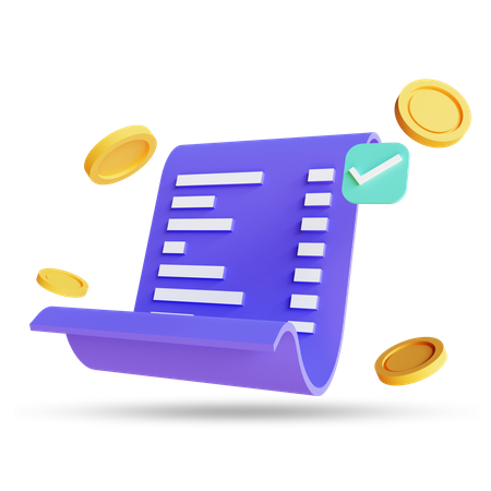 Invoice Receipt  3D Icon