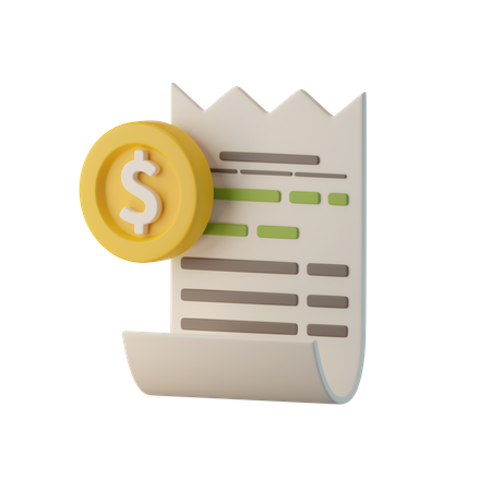 Invoice Receipt  3D Icon