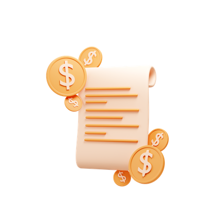 Invoice Receipt  3D Icon