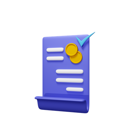 Invoice Receipt  3D Icon
