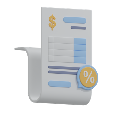 Invoice Receipt  3D Icon