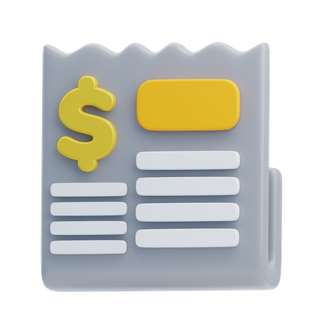 Invoice Receipt  3D Icon