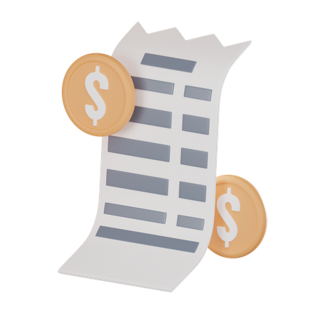 Invoice Receipt  3D Icon