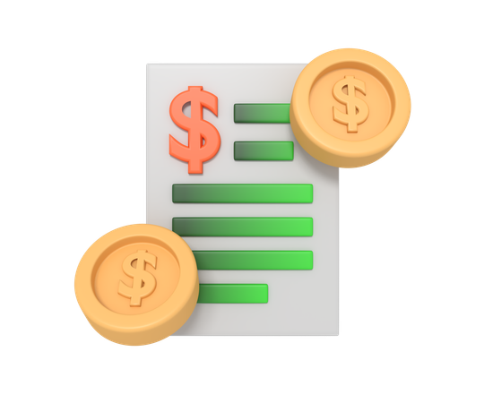 Invoice Receipt  3D Icon