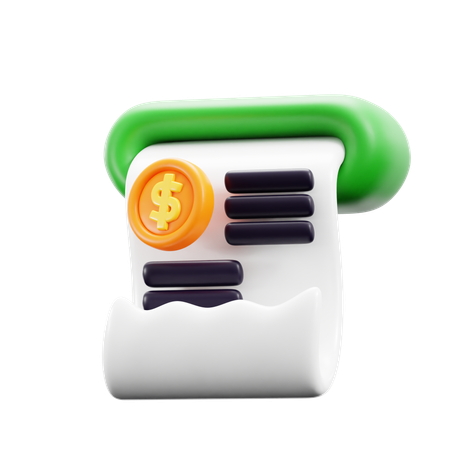 Invoice Receipt  3D Icon