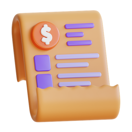 Invoice Receipt  3D Icon