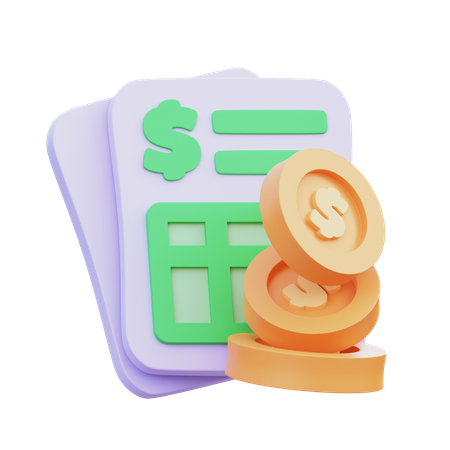 Invoice Receipt  3D Icon
