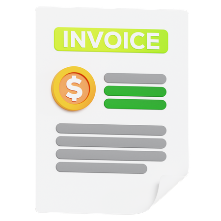 Invoice Receipt  3D Icon
