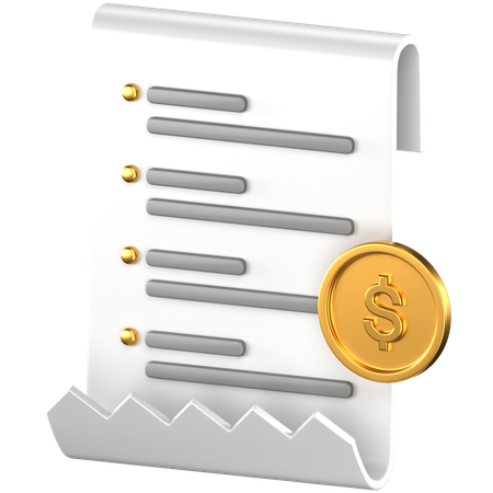 Invoice Receipt  3D Icon