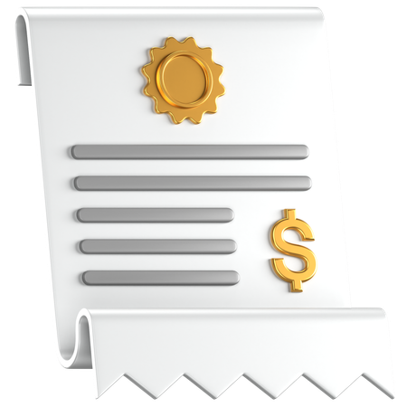 Invoice Receipt  3D Icon