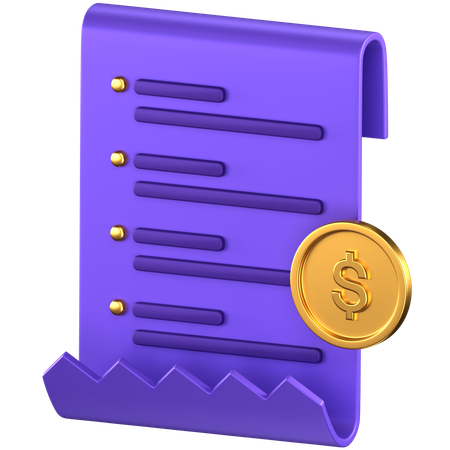 Invoice Receipt  3D Icon