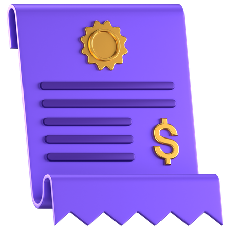 Invoice Receipt  3D Icon