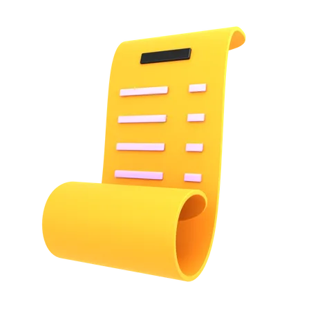 Invoice Receipt  3D Illustration