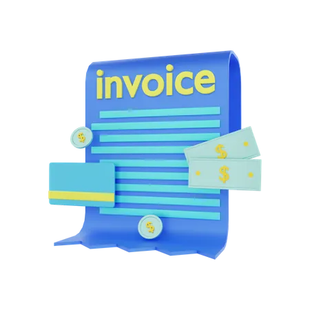 Invoice Receipt  3D Illustration