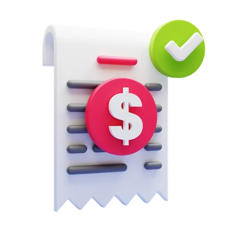Invoice Receipt  3D Icon