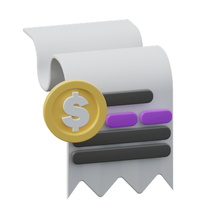 Invoice Receipt  3D Icon