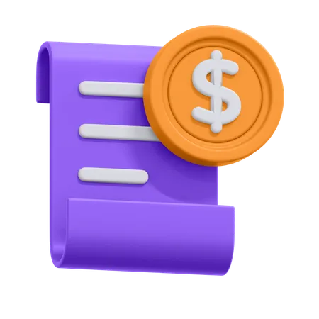 An Icon Of Invoice Report In 3 D Format 3D Icon