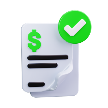 Invoice verified  3D Icon