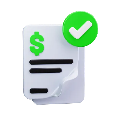 Invoice verified  3D Icon