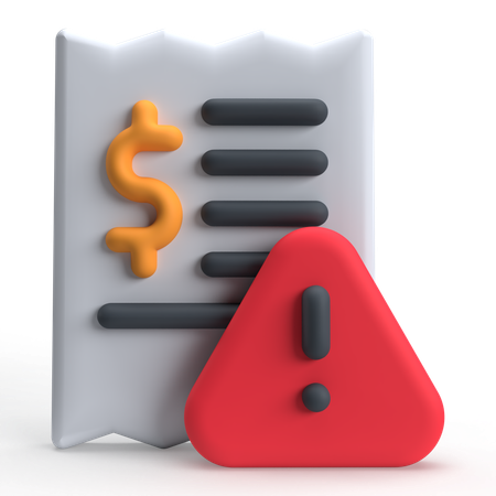 Invoice Warning  3D Icon