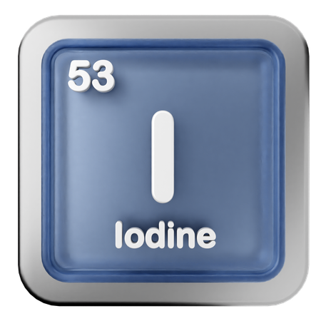 Iodine Periodic Table  3D Icon