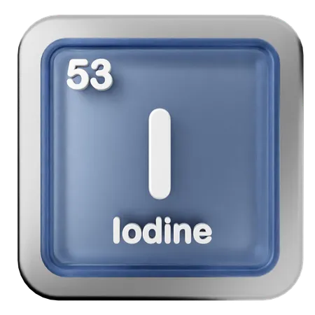 Iodine Periodic Table  3D Icon