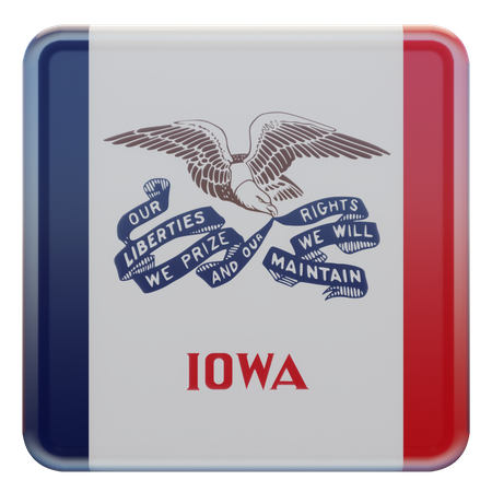 Iowa Flag  3D Illustration