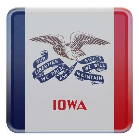 Iowa Flag  3D Illustration