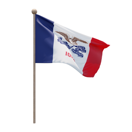 Iowa Flagpole  3D Icon