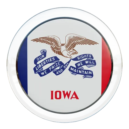 Iowa Round Flag  3D Icon