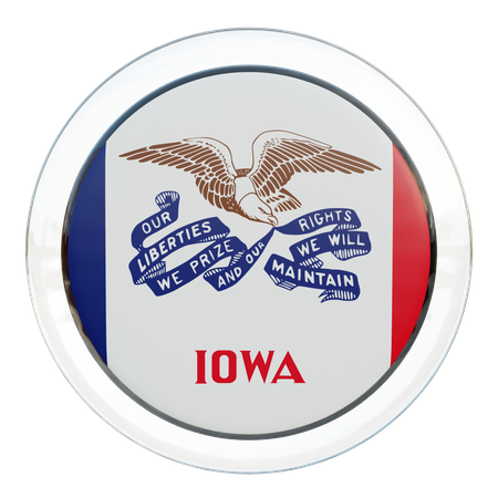 Iowa-Flagge, rund  3D Icon