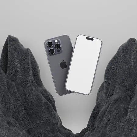 IPhone 15 Pro Max entre pedras  3D Illustration