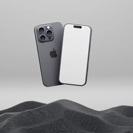 IPhone 15 Pro Max schwebt in der Luft  3D Illustration