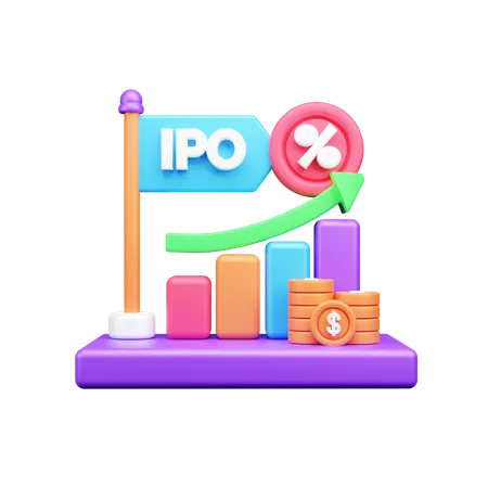 Ipo Growth  3D Icon