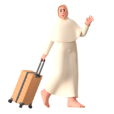 Continuar Hajj Mujer  3D Illustration