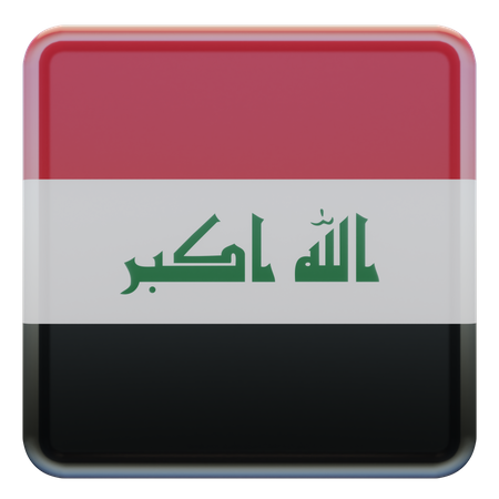 Quadratische Flagge des Irak  3D Icon