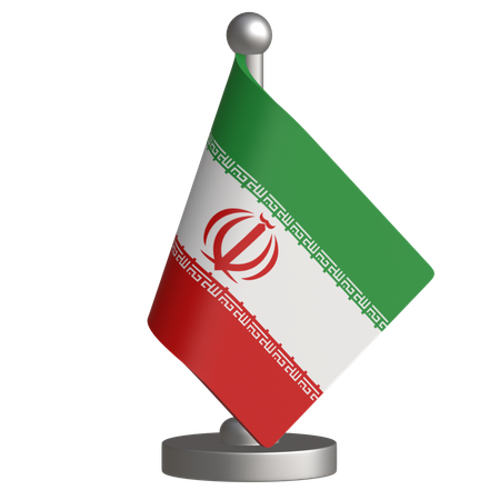 Iran Desk Flag  3D Icon