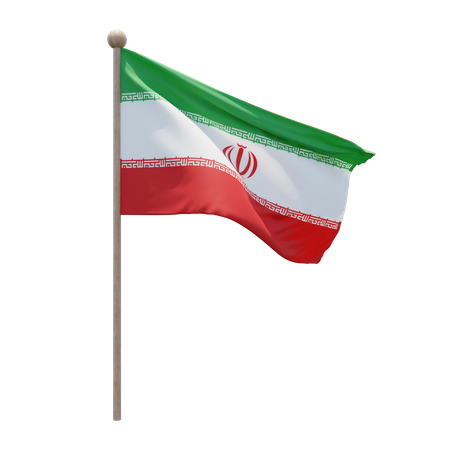 Iranischer Fahnenmast  3D Flag