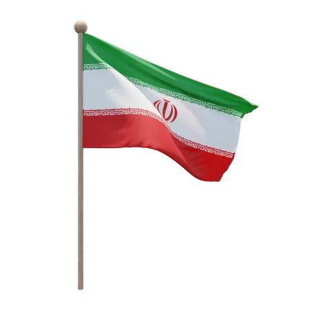 Iranischer Fahnenmast  3D Flag