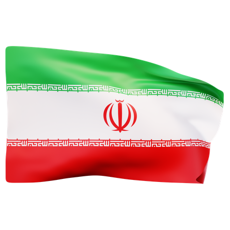 イランの国旗  3D Icon