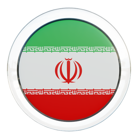 Iran Flag Glass  3D Icon