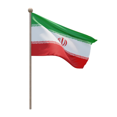 Iran Flag Pole  3D Flag