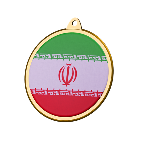 Medaillenabzeichen mit iranischer Flagge  3D Icon