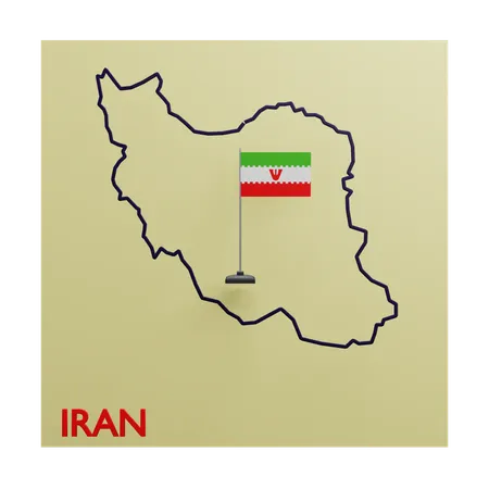 Iran map  3D Icon