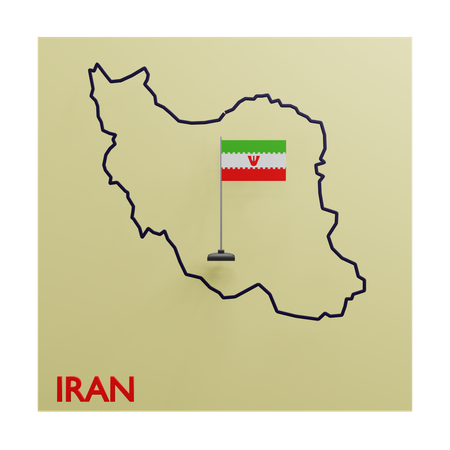 Iran map  3D Icon